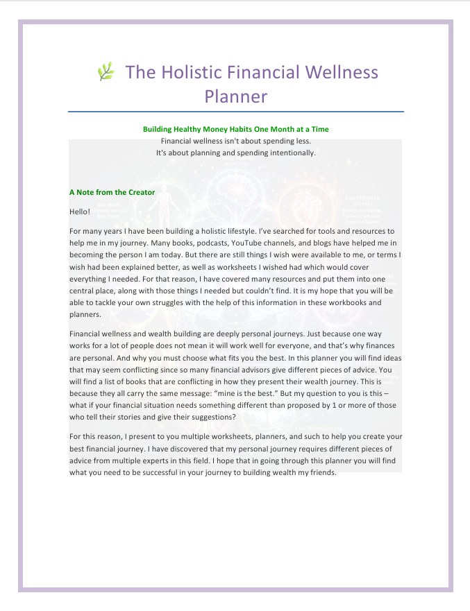 Financial Wellness Planner